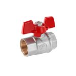 Шаровой кран WaGa 3/4 ВВ PN40 с бабочкой, никелированный, фото , изображение 3 | SNABZHENIE.com.ua