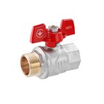 Шаровой кран WaGa 3/4 ВН PN40 бабочка, никелированный, фото  | SNABZHENIE.com.ua