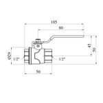 Шаровой кран WaGa 1/2 ВВ PN40, никелированный, с ручкой, фото , изображение 2 | SNABZHENIE.com.ua