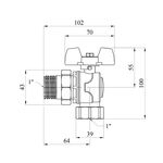 Кран-американка угловой WaGa 1 PN40 бабочка, никелированный, фото , изображение 2 | SNABZHENIE.com.ua