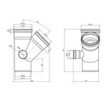 Крестовина двухплоскостная для внутренней канализации Rozma 110х110/45°+50/90°, фото , зображення 2 | SNABZHENIE.com.ua