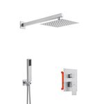 Набор 2 в 1 душевая система Kroner Edelstahl Kubus-ESG082 + смеситель Edelstahl Kubus-ESG010, фото , изображение 2 | SNABZHENIE.com.ua