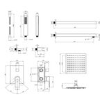 Набор 2 в 1 душевая система Kroner Edelstahl Kubus-SCH082 + смеситель Edelstahl Kubus-SCH010-3, фото , зображення 3 | SNABZHENIE.com.ua