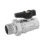 Кран-американка шаровой прямой Karro "Uno Black" 1" ВН PN40 бабочка, фото  | SNABZHENIE.com.ua