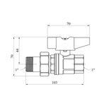 Кран-американка шаровой прямой Karro "Uno Black" 1" ВН PN40 бабочка, фото , изображение 2 | SNABZHENIE.com.ua