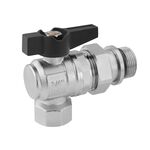 Кран-американка шаровой угловой Karro "Uno Black" 3/4" ВН PN40 бабочка, фото , зображення 3 | SNABZHENIE.com.ua