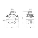 Седловая врезка ПЭ SantehPlast 75х1/2", фото , зображення 2 | SNABZHENIE.com.ua