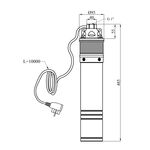 Насос глубинный центробежный 4SKM 100C Hmax 61 м Qmax 45 л/мин P 750 Вт со встроенным конденсатором, фото , зображення 2 | SNABZHENIE.com.ua