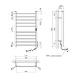 Полотенцесушитель электрический Kroner KRP Hitze-Stets SCH8753-10T, фото , изображение 2 | SNABZHENIE.com.ua
