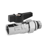 Кран-американка шаровой прямой с антипротеканием Karro "Uno Black" 1/2" ВН PN40 бабочка, фото , изображение 3 | SNABZHENIE.com.ua