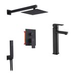 Набор 2 в 1 душевая система Kroner Edelstahl Kubus-SCH082 + смеситель Edelstahl Kubus-SCH010-3, фото  | SNABZHENIE.com.ua