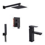 Набор 2 в 1 душевая система Kroner Edelstahl Kubus-SCH082+ смеситель Edelstahl Kubus-SCH010, фото  | SNABZHENIE.com.ua