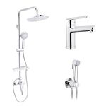 Набор 3 в 1 душевая система Kroner Armada-C064K + смеситель Hagen-C010 + смеситель Bidet-C082, фото  | SNABZHENIE.com.ua