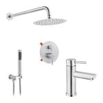 Набор 2 в 1 душевая система Kroner Edelstahl Klassisch-ESG082 + смеситель Edelstahl Klassisch-ESG010, фото  | SNABZHENIE.com.ua