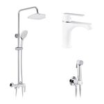 Набор 3 в 1 душевая система Kroner Armada-W063 + смеситель Armada-W010 + смеситель Bidet-C082, фото  | SNABZHENIE.com.ua