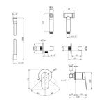 Набор для гигиенического душа со смесителем Kroner Element 211234-0101, фото , изображение 2 | SNABZHENIE.com.ua