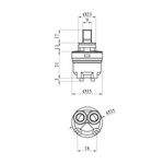 Картридж для смесителя Sedal Flat 08EN35S0011 35mm High, фото , зображення 2 | SNABZHENIE.com.ua
