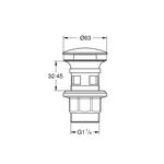 Донный клапан для раковин Grohe 1 1/4" с переливом 40824000, фото , изображение 2 | SNABZHENIE.com.ua