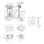 Комплект 4 в 1: Установка Grohe Solido 2 в 1 38971000 + Панель смыва для унитаза Grohe Even Black 38966KV0 + Унитаз подвесной безобедочный Kroner Eifel WHI483429 TORNADO с сиденьем Slim Duroplast / Soft KE483429WHIT(38971966KV0KE48T), фото , изображение 2 | SNABZHENIE.com.ua