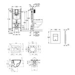 Комплект 4 в 1: Установка Grohe Solido 2 в 1 38971000 + Панель смыва для унитаза Grohe Even 389662430 + Унитаз подвесной безобедочный Kroner Harz WHI483632 TORNADO с сидением Slim Duroplast /Soft (38971966243KH48T), фото , изображение 2 | SNABZHENIE.com.ua