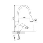Смеситель для кухни Lidz Tani 007F3 с гибким изливом (k40) LDTAN007F3BCR37649 BCR, фото , зображення 2 | SNABZHENIE.com.ua