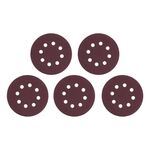 Круг наждачний самоклеючий 125 мм з отворами, папір класу С, щільність 140 г/м², К140, уп. 5 од. INTERTOOL BT-0587, фото  | SNABZHENIE.com.ua