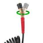 Шланг BLACK M-Flex 5.5х8мм, 20м спіральний поліуретановий з поворотним шарніром, латунними швидкознімними з'єднаннями STORM INTERTOOL PT-1792, фото , зображення 3 | SNABZHENIE.com.ua