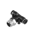 Соединение цанговое T-образное для полиуретановых и др. шлангов 4*4 мм, 1/4" нар. резьба INTERTOOL PT-2350, фото  | SNABZHENIE.com.ua