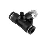 Соединение цанговое T-образное для полиуретановых и др. шлангов 8*8 мм, 1/4" нар. резьба INTERTOOL PT-2352, фото , зображення 2 | SNABZHENIE.com.ua