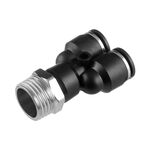 Соединение цанговое Y-образное для полиуретановых и др. шлангов 10*10 мм, 1/2" нар. резьба INTERTOOL PT-2388, фото  | SNABZHENIE.com.ua