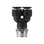 Соединение цанговое Y-образное для полиуретановых и др. шлангов 10*10 мм, 1/2" нар. резьба INTERTOOL PT-2388, фото , зображення 3 | SNABZHENIE.com.ua