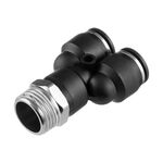 Соединение цанговое Y-образное для полиуретановых и др. шлангов 12*12 мм, 1/2" нар.резьба INTERTOOL PT-2389, фото  | SNABZHENIE.com.ua