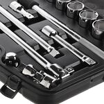 Набор инструмента 3/4" 20 ед. (гол. 19-50 мм) в кейсе INTERTOOL ET-6023, фото , изображение 3 | SNABZHENIE.com.ua