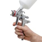 Краскопульт пневматический HVLP II, 1.4мм, бачок 600 мл, 2 бар, фото , изображение 3 | SNABZHENIE.com.ua