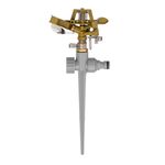 Дощуватель пульсуючий з повною/частковою зоною поливу на костилі, круг/сектор поливу до 12 м. Brass, Zinc INTERTOOL GE-0052, фото , зображення 2 | SNABZHENIE.com.ua