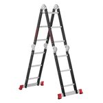 Лестниця мультифункціональна трансформер 4х3 ступені, стальний профіль, 3380 мм, 150 кг INTERTOOL LT-0023, фото  | SNABZHENIE.com.ua