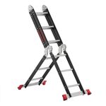 Лестниця мультифункціональна трансформер 4х3 ступені, стальний профіль, 3380 мм, 150 кг INTERTOOL LT-0023, фото , зображення 2 | SNABZHENIE.com.ua