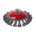 Щітка конусна 100 мм для УШМ, М14 (пучки витої проволоки) INTERTOOL BT-4100, фото  | SNABZHENIE.com.ua