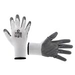 Перчатка вязаная белая с серым нитрилом на ладони 10 INTERTOOL SP-0112, фото  | SNABZHENIE.com.ua