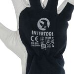 Перчатка комбинированная из овечьей кожи и ткани 10 INTERTOOL SP-0174, фото , изображение 3 | SNABZHENIE.com.ua