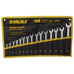 Ключи рожково-накидные 15шт 6-22мм CrV satine (тк чехол) SIGMA (6010131), фото  | SNABZHENIE.com.ua
