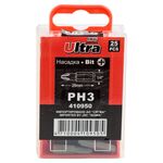 Набор бит PН3 25мм 1/4" 25шт S2 в пластиковом кейсе ULTRA, фото , изображение 2 | SNABZHENIE.com.ua