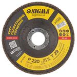 Круг лепестковый торцевой Т29 (конический) Ø125мм P220 SIGMA (9172691), фото , зображення 2 | SNABZHENIE.com.ua
