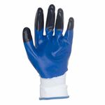 Перчатки трикотажные с нитриловым покрытием, усиленные пальцы, р9, сине-черные SIGMA, фото , изображение 3 | SNABZHENIE.com.ua