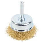 Щітка дротяна чашкоподібна 50мм хвостовик 6мм (латуньована) GRAD (9034055), фото  | SNABZHENIE.com.ua