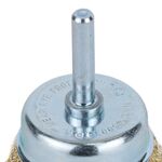 Щітка дротяна чашкоподібна 50мм хвостовик 6мм (латуньована) GRAD (9034055), фото , зображення 3 | SNABZHENIE.com.ua