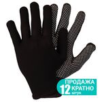 Перчатки трикотажні з точковим ПВХ покриттям р8 Микроточка (чорні) КРАТНО 12 парам SIGMA (9442911), фото  | SNABZHENIE.com.ua