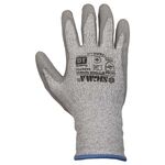 Перчатки трикотажные антипорезные с частичным ПУ покрытием р10 (серые-манжет), фото , изображение 3 | SNABZHENIE.com.ua