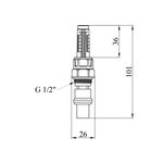 Расходомер с клапаном Kroner 0,5-5 л/мин никелированный, фото , зображення 2 | SNABZHENIE.com.ua