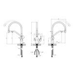 Смеситель для кухни Kroner KRP Kuche - C03816BLK, фото , зображення 2 | SNABZHENIE.com.ua